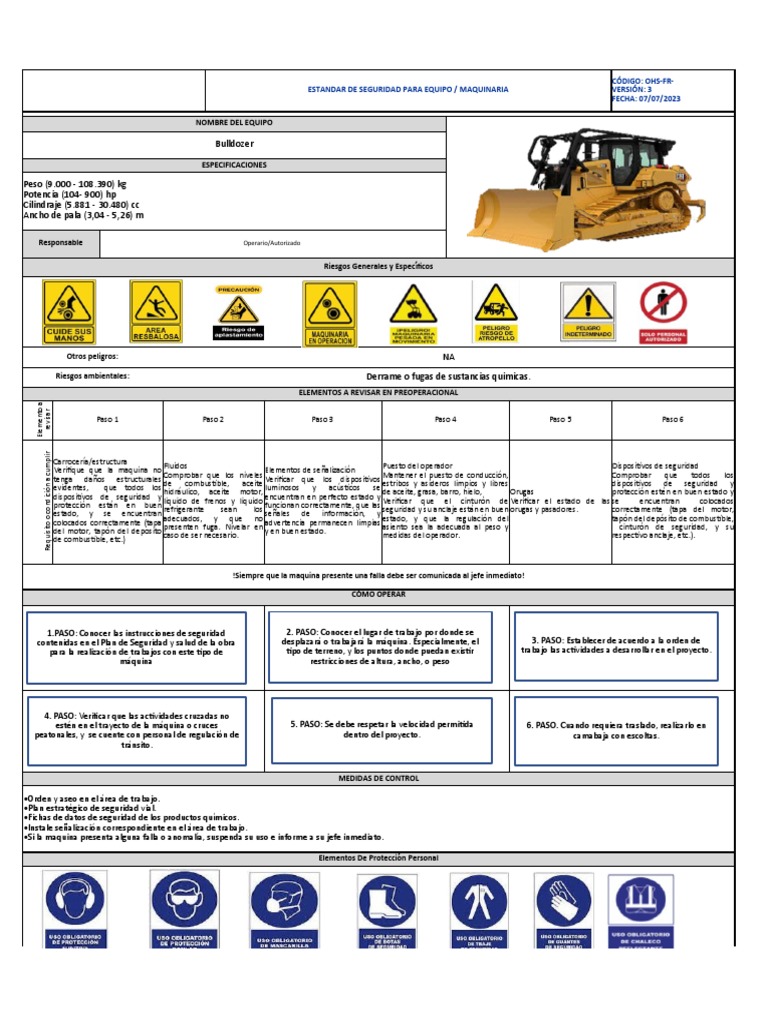 Seguridad en Operación de Bulldozer | PDF