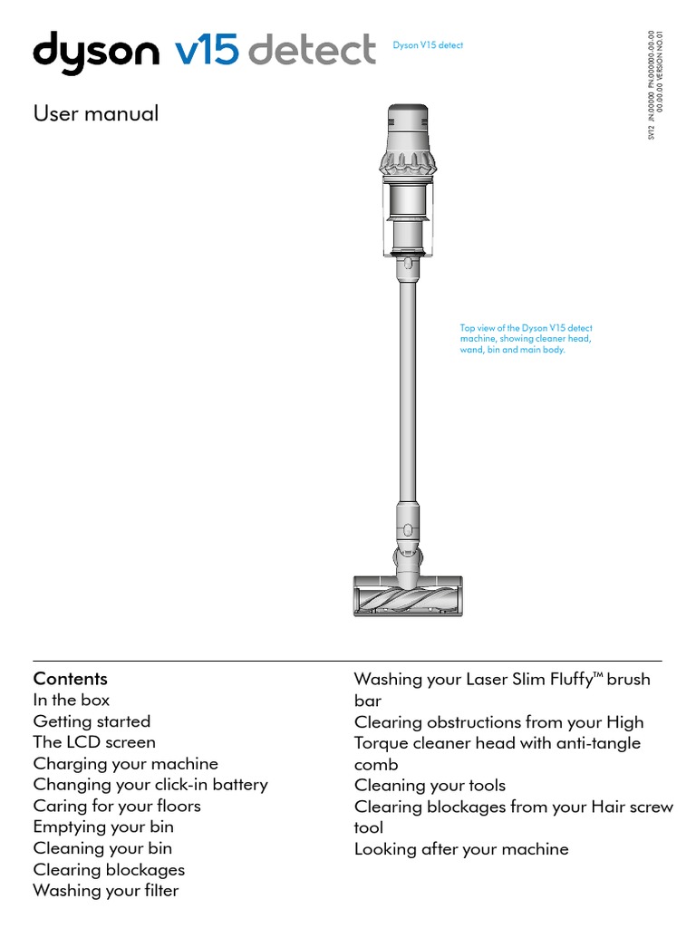 Dyson V15 Detect User Manual PDF Vacuum Cleaner Dishwasher