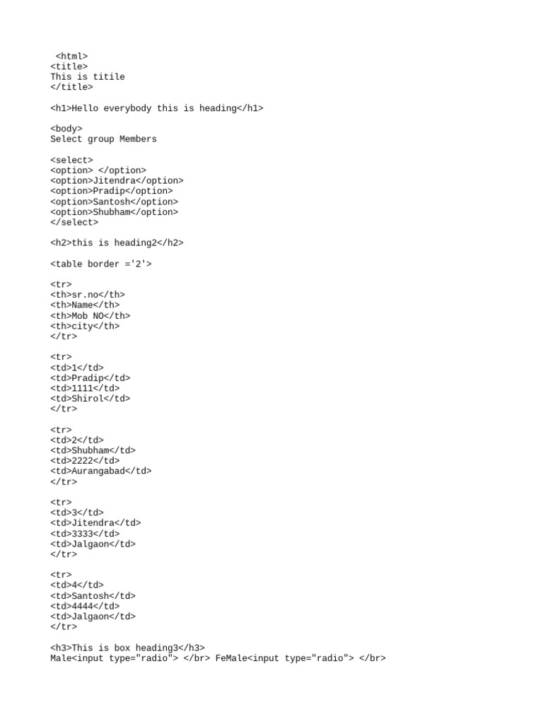 html sample | PDF