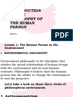 The Human Person in The Environment