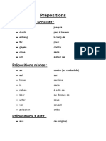 Prépositions Allemand