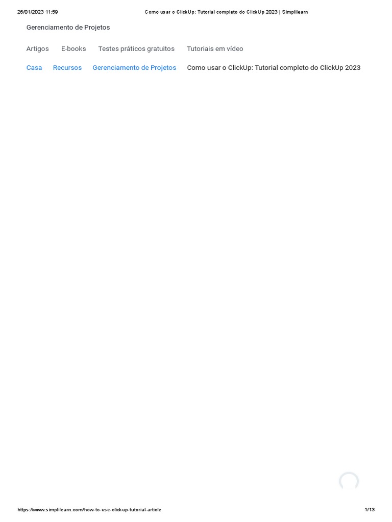 Como usar o clickup tutorial completo do clickup 2023 simplilearn pdf