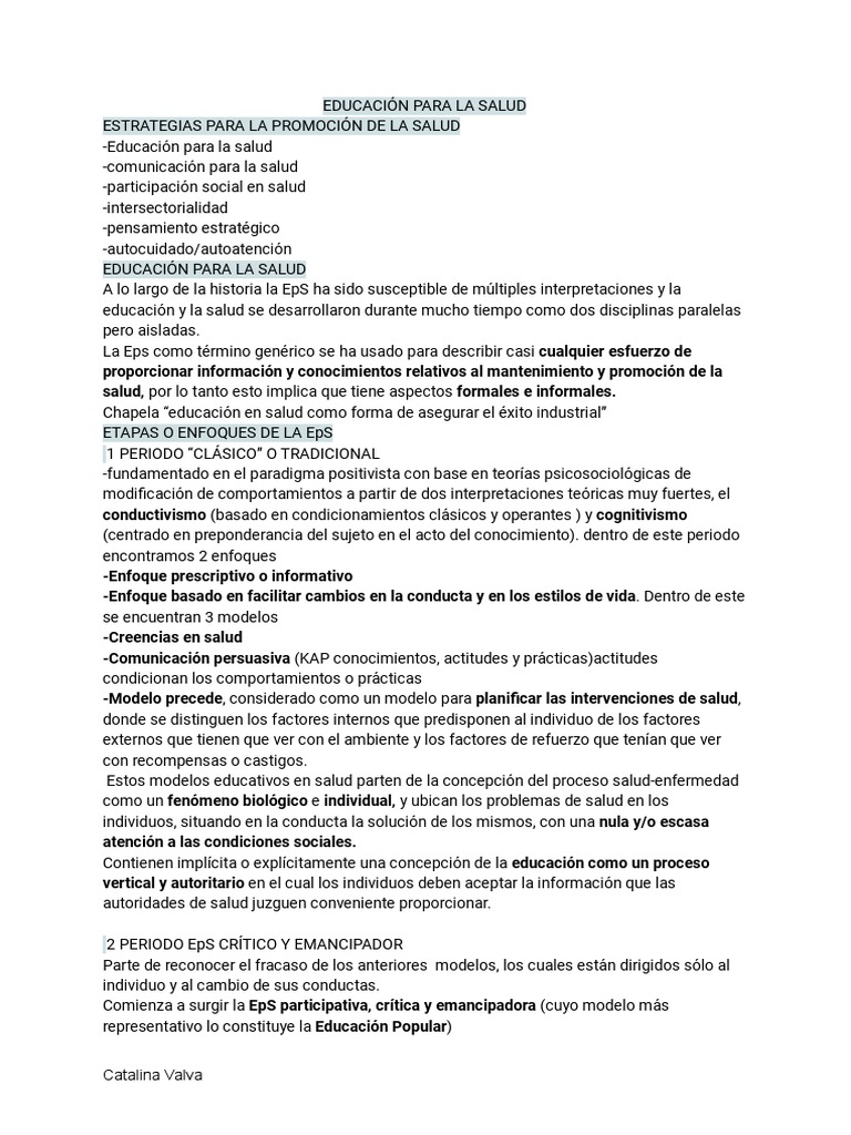 Estrategias de Educación para la Salud | PDF | Comportamiento ...