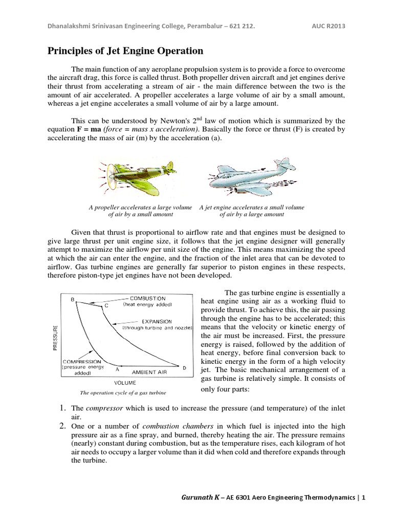 Principles of Jet and Fan Engine Operation - 20141012 - S | PDF | Jet ...