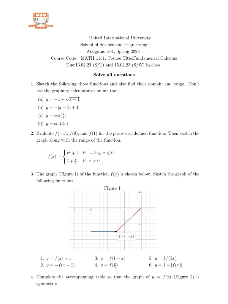 Calculus Assignment for Students | PDF