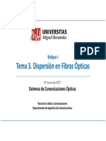Tema 3. Dispersión en Fibras Ópticas