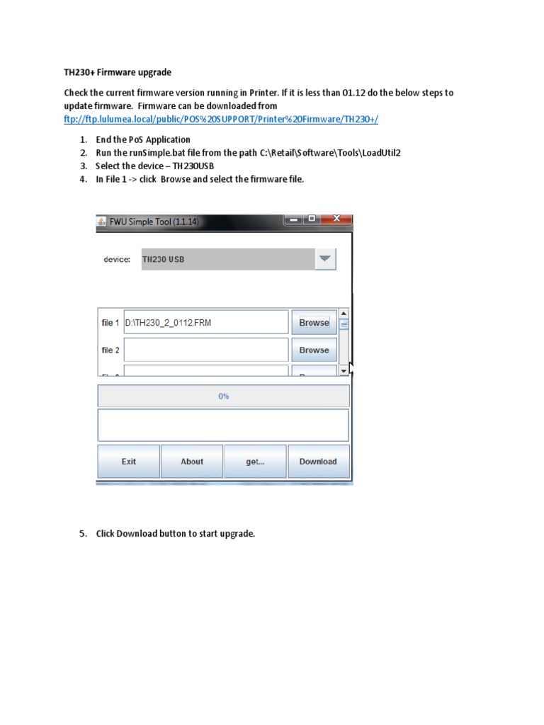TH230+ Firmware Upgrade Instructions | PDF