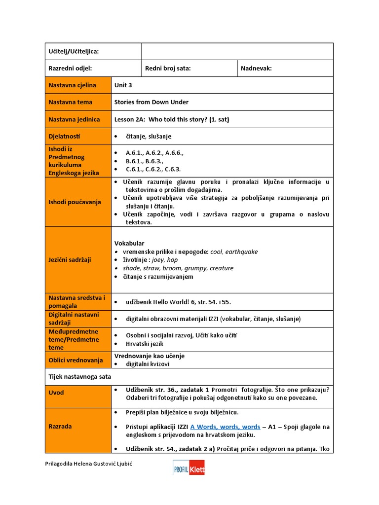 Hello World 6 - Unit 3 - Lessons 2a-2c Nastava Na Daljinu 0 | PDF