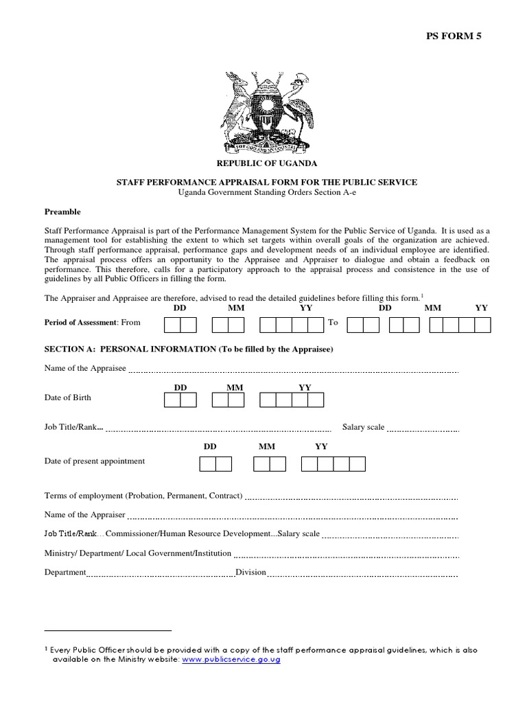 Uganda Public Service Performance Appraisal | PDF | Career & Growth