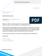 Carta de Renuncia Voluntaria