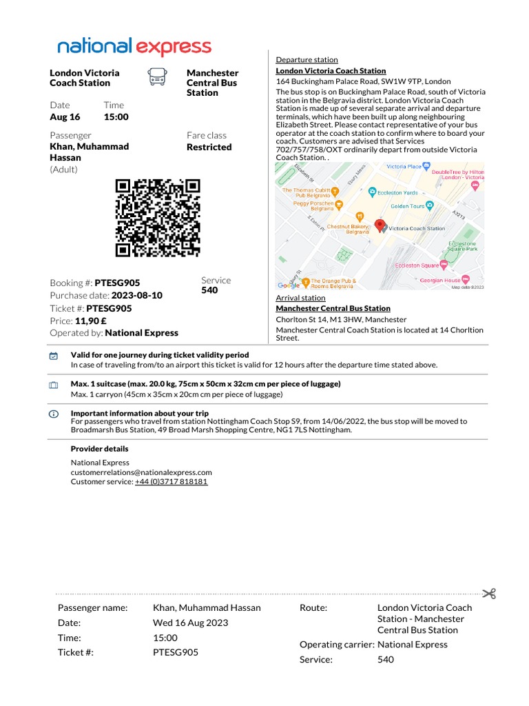 National Express Ticket London to Manchester PDF Public Services