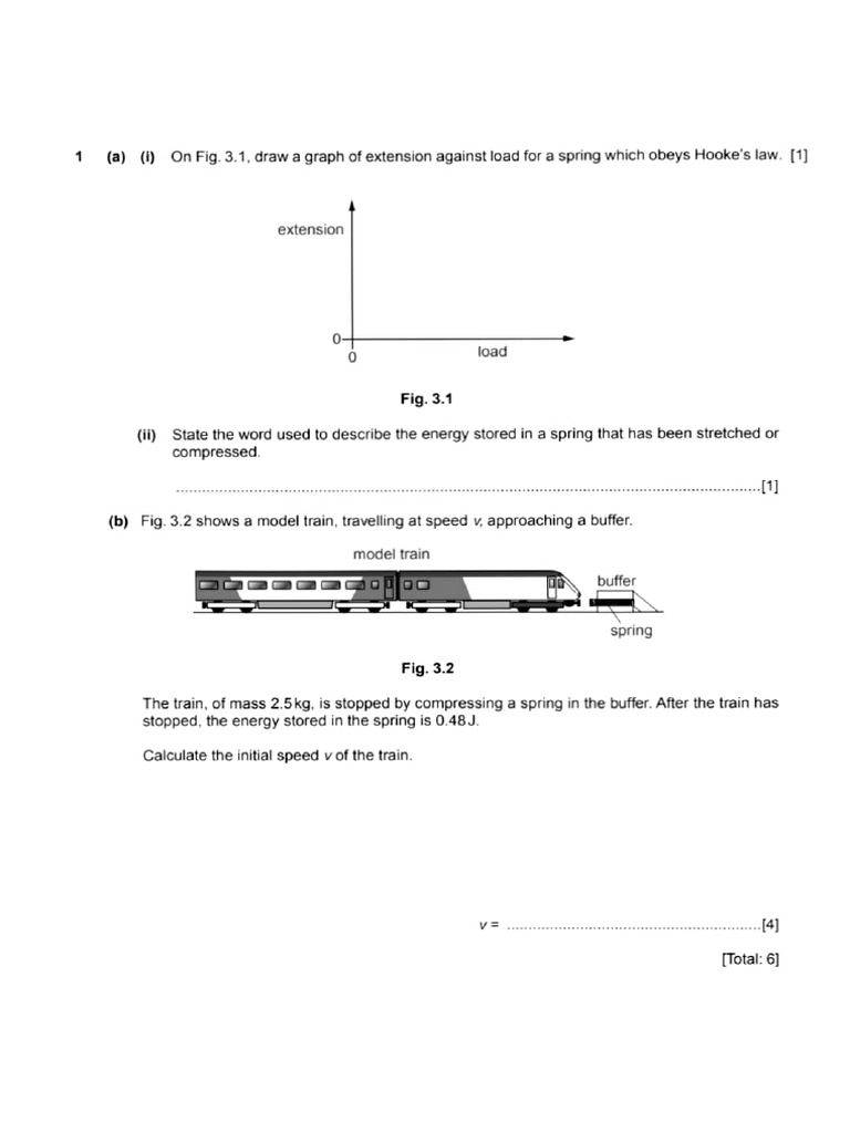 Hooke's Law Question PDF