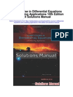 First Course in Differential Equations With Modeling Applications 10th Edition Zill Solutions Manual
