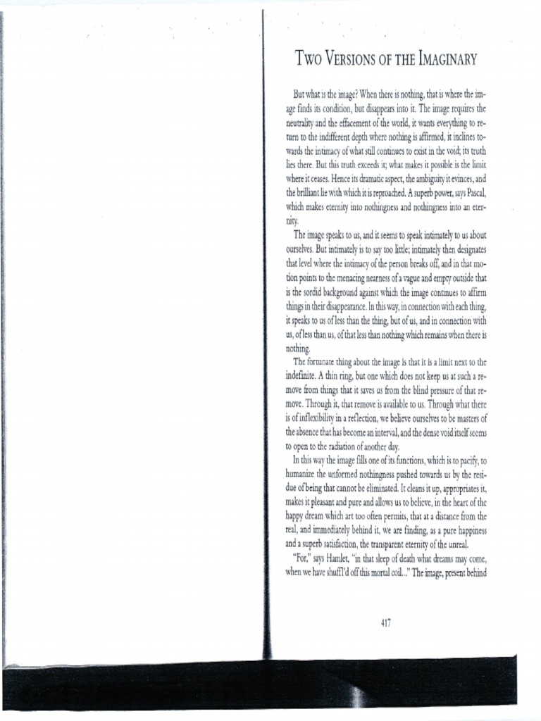 (Artigo) Blanchot, Maurice Two Versions of The Imaginary PDF