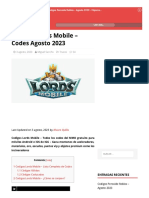 Codigos Lords Mobile - Codes Agosto 2023