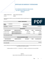 Certificado Ingresos y Retenciones Año 2022. Ivonne Polania