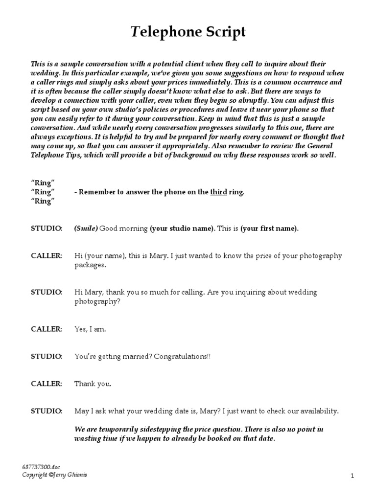 04 Telephone Script PDF