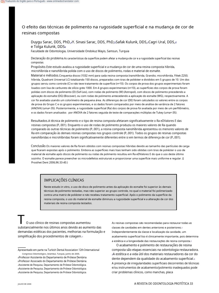 2006 The Effect of Polishing Techniques On The Surface Roughness and