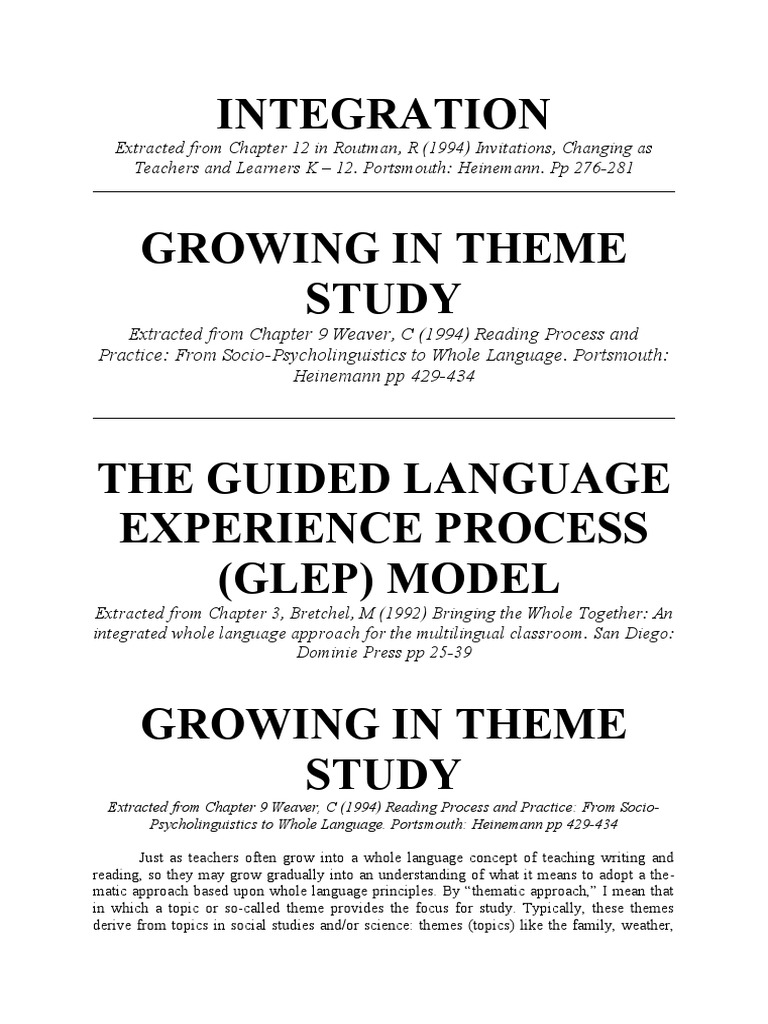 Thematic units integration pdf