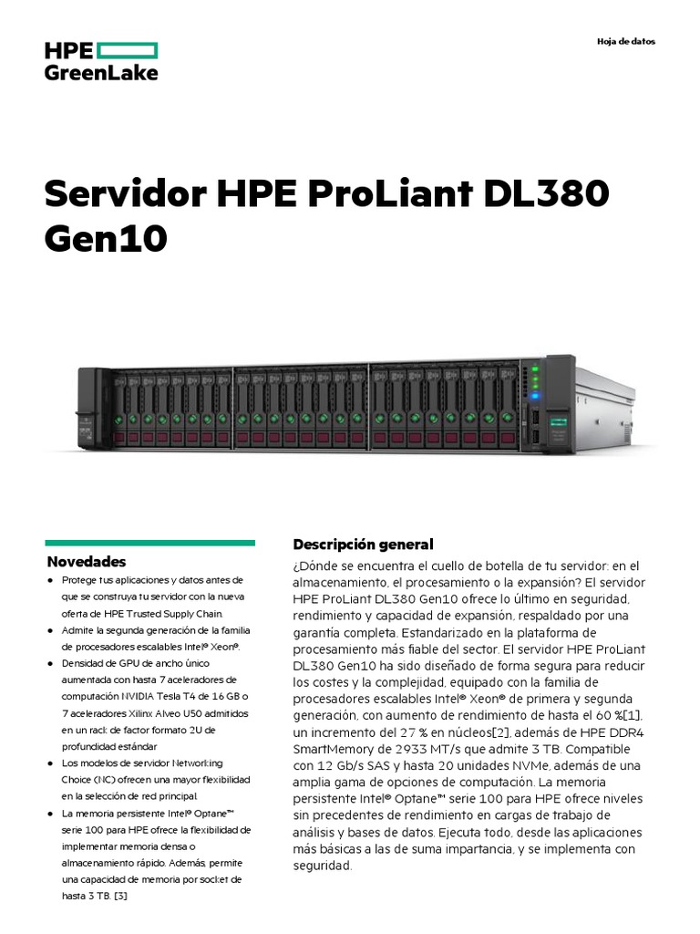 HPE ProLiant DL380 Gen10 server-PSN1010026818MXES | PDF ...