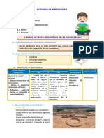 d1 A1 Sesion Com. Leemos Un Texto Descriptivo de Un Lugar (Caral)