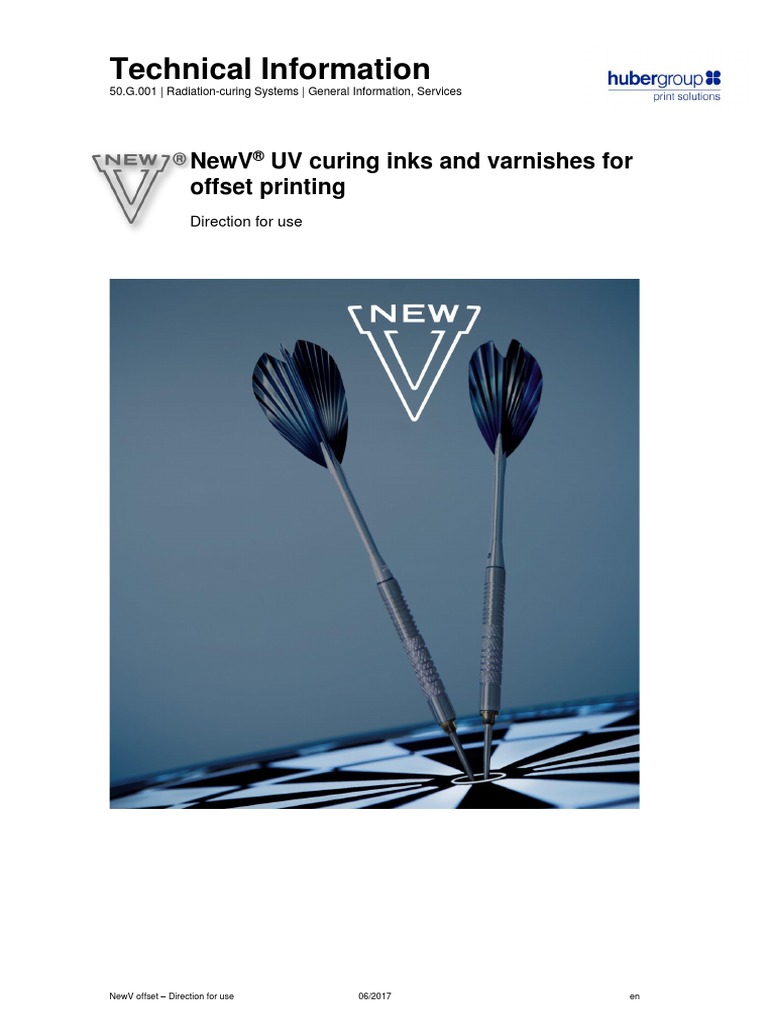 50G001 en NewV Offset UV-curing Inks and Varnishes Direction For Use | PDF