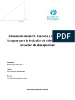 Educación Inclusiva Avances y Desafíos de Uruguay Para La Inclusión de Niños y Niñas en Situación de Discapacidad.