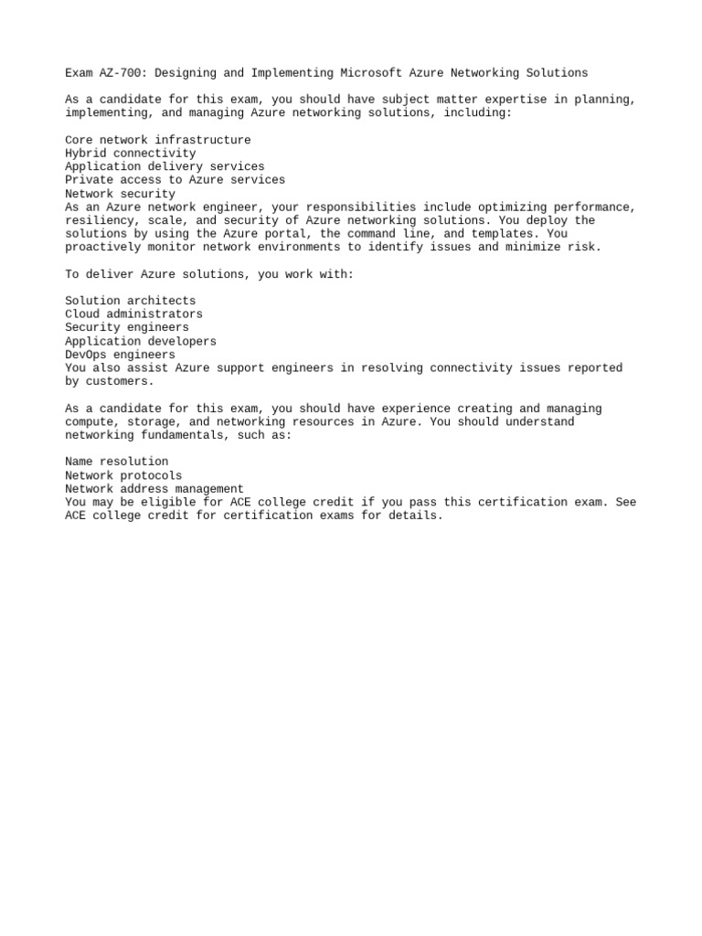 Azure Certifications For Network Engineer 2023 PDF