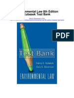 Environmental Law 8th Edition Kubasek Test Bank
