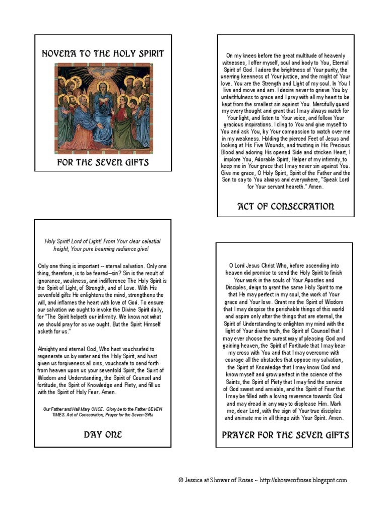 Holy Spirit Novena | Courage | Grace In Christianity