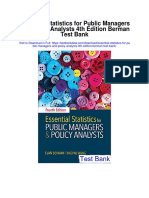 Essential Statistics For Public Managers and Policy Analysts 4th Edition Berman Test Bank