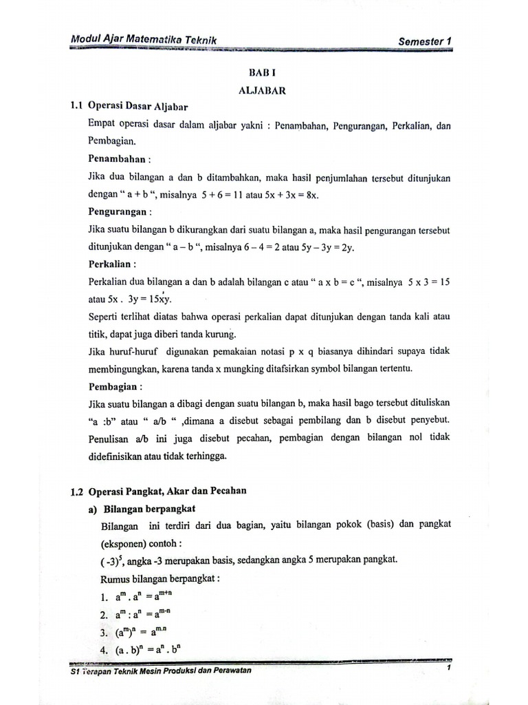 Modul Ajar Matematika Teknik Pdf