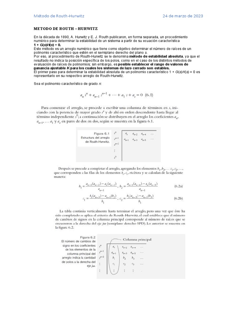 Metodo de Routh PDF