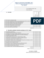 Evaluation Sheet Classroom Observation.