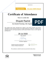 Certificate of Attendance: Shayeb Rashid