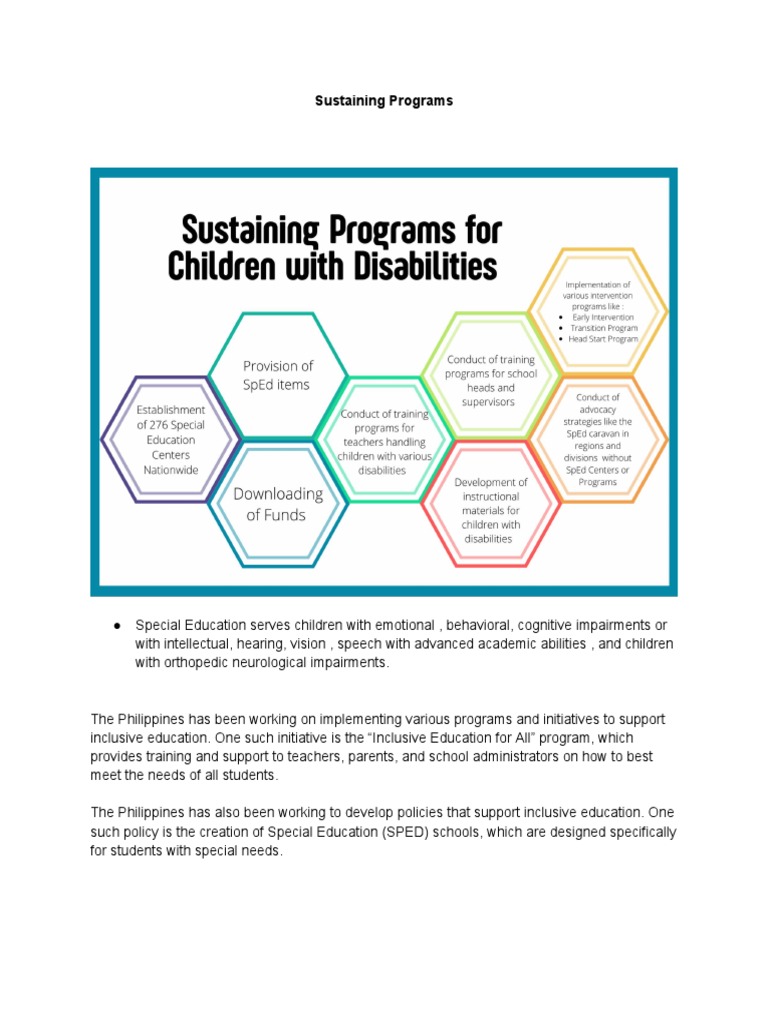 Sustaining Special Education Programs | PDF | Special Education ...
