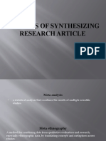 Methods of Synthesizing Research Article