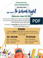 Back To School Night: Schedule