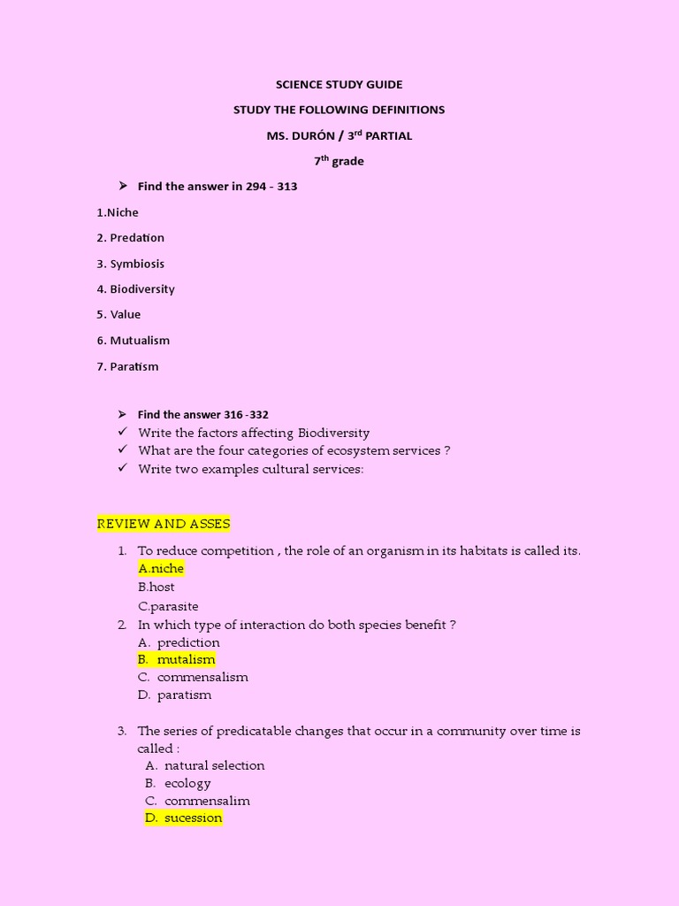 7th Study Guide PDF