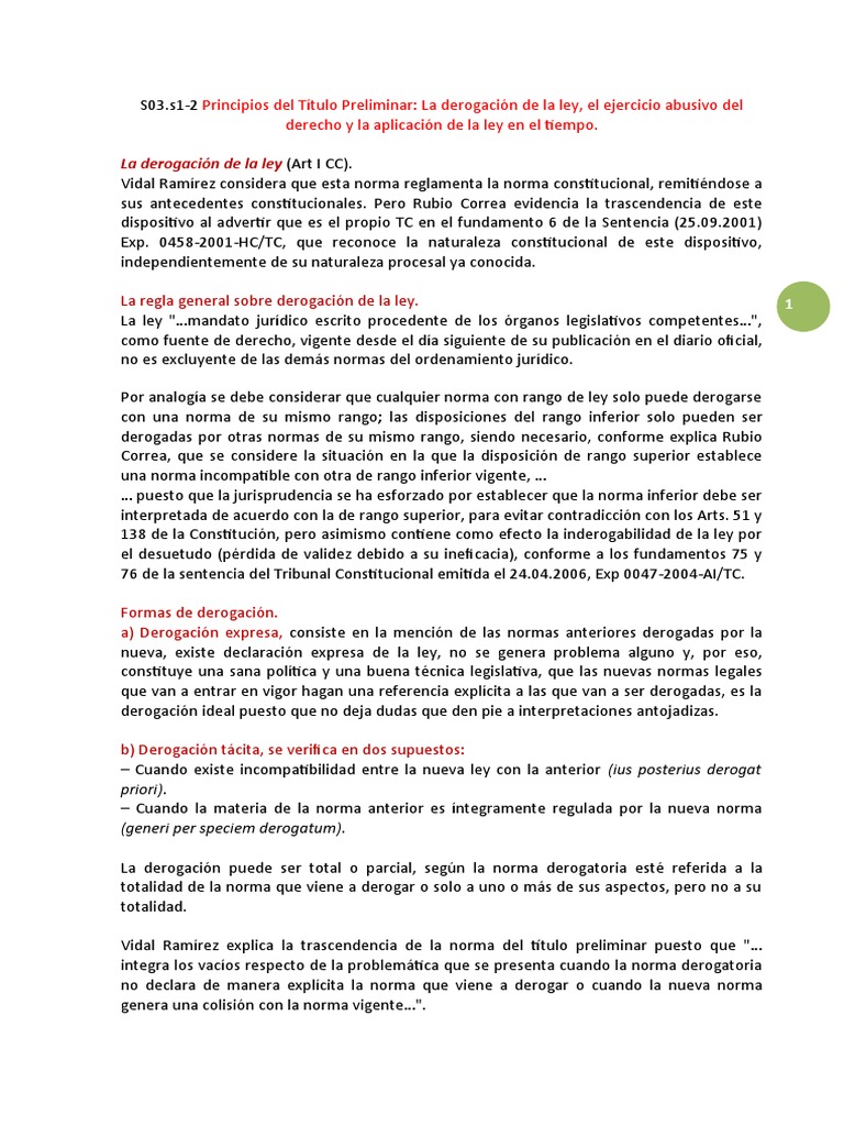 Derogación de leyes y abuso del derecho | PDF | Caso de ley | Ley procesal
