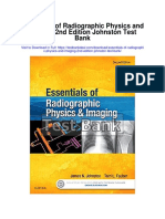 Essentials of Radiographic Physics and Imaging 2nd Edition Johnston Test Bank