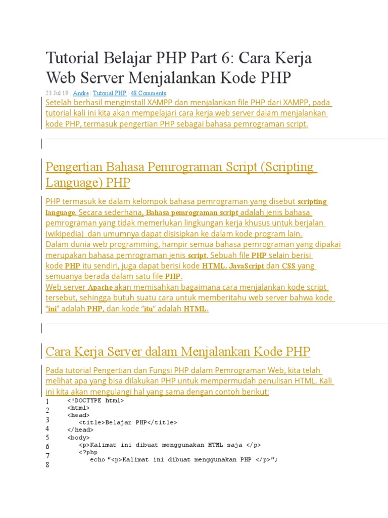 Cara Kerja Web Server Jalankan PHP | PDF | Karier & Perkembangan | Komputer