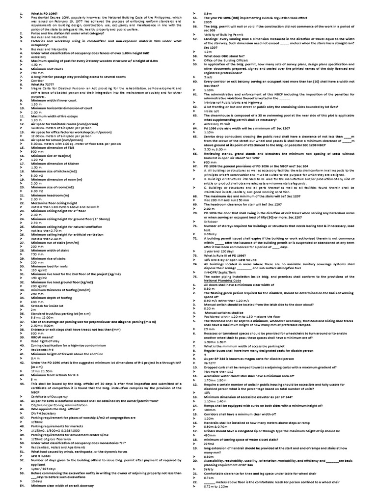 PD 1096 | PDF | Stairs | Sanitary Sewer