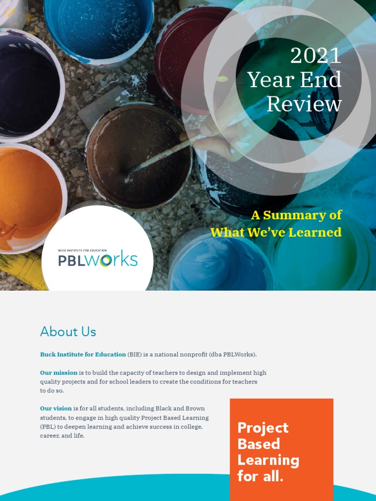 PBLWorks 2021 Annual Report Final | PDF | Project Based Learning ...