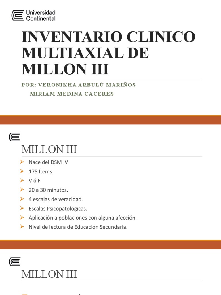 Inventario Clínico Multiaxial Millon III | PDF | Política | Ciencias ...