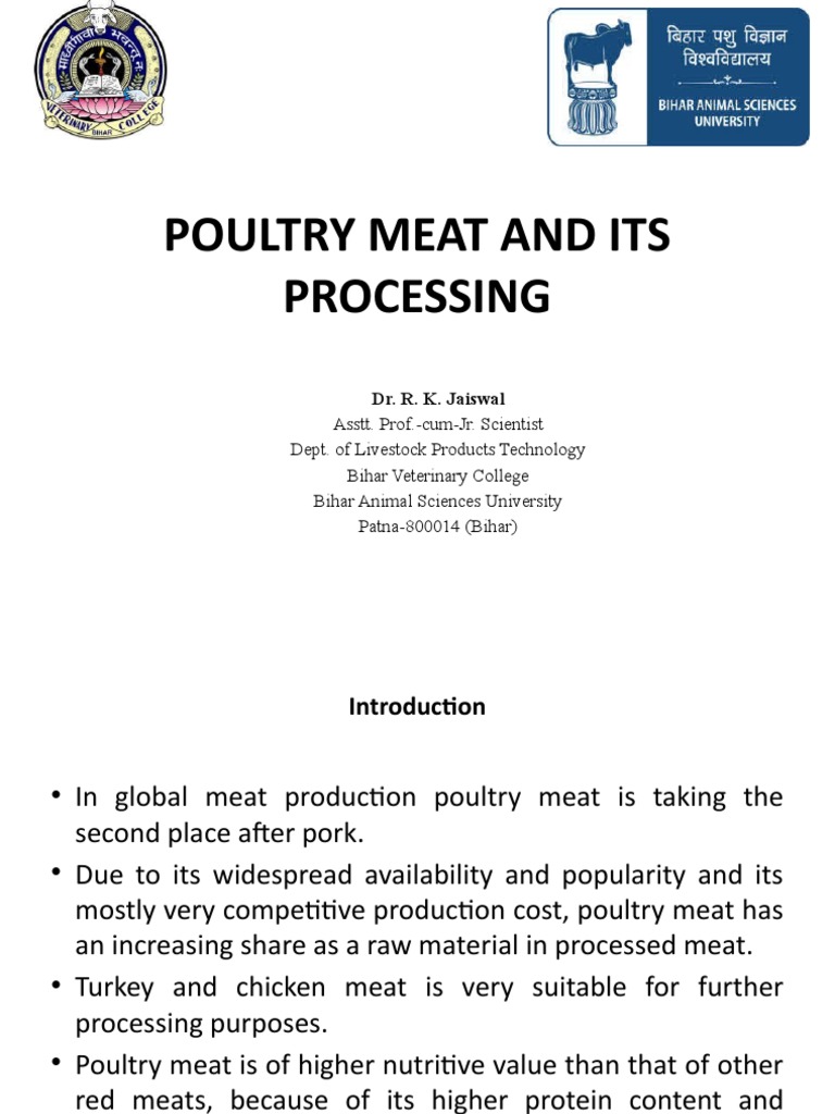 Poultry Meat and Its Processing PDF Meat Poultry