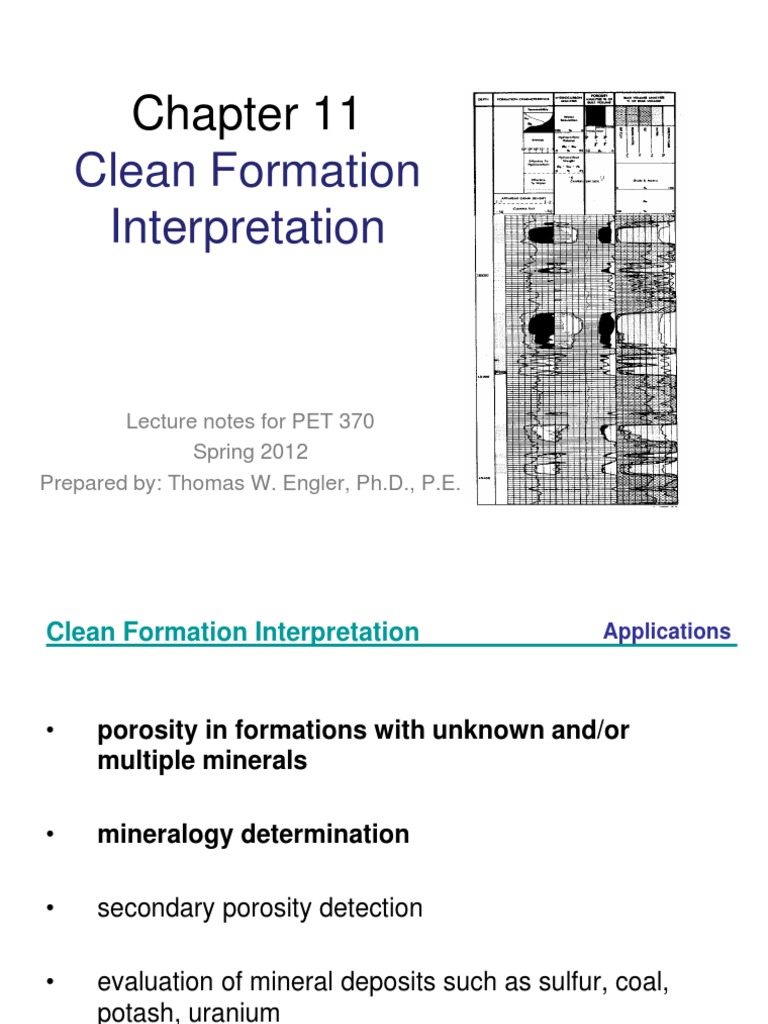 Clean Formation Interpretation | PDF | Porosity | Geological Formation