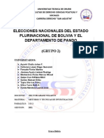 Elecciones Nacionales Del Estado Plurinacional de Bolivia Y El Departamento de Pando