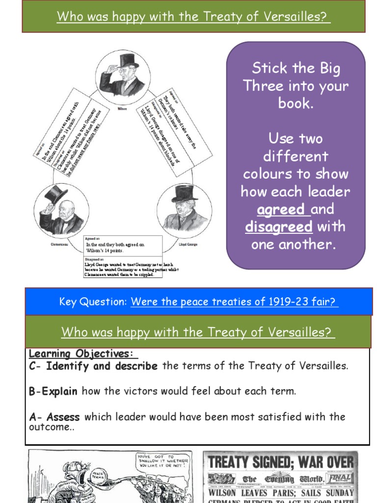 Treaty of Versailles: Student Guide | PDF | Treaty Of Versailles ...