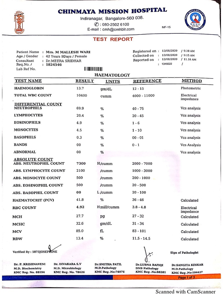 Blood Test PDF